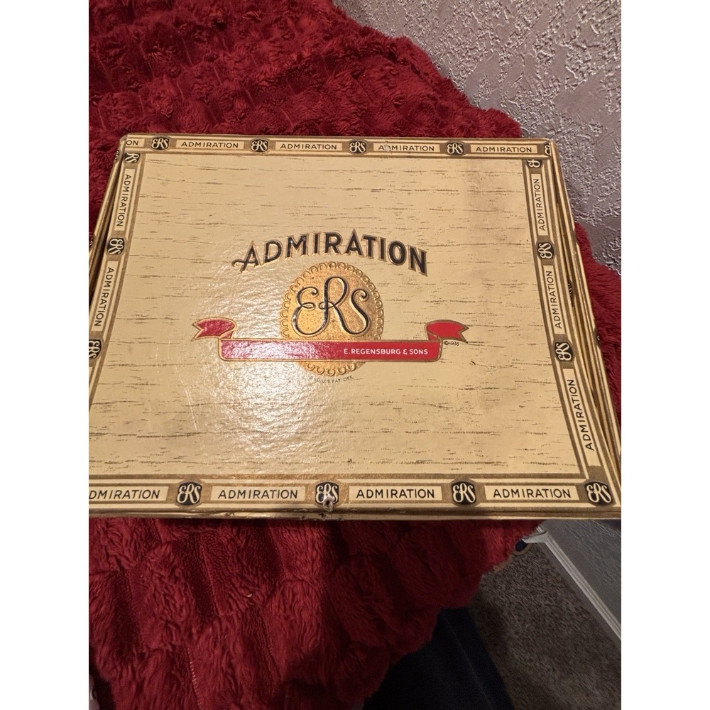 VTG Admiration 1950 Empty Cardboard Cigar Box Bite Proof Head 8x6.5 (see desc)